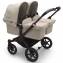 Коляска 2 в 1 Bugaboo Donkey 5 Twin Desert Taupe шасси Black