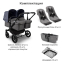 Коляска 2 в 1 Bugaboo Donkey 5 Twin Grey Melange/Stormy Blue шасси Black