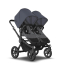 Коляска 2 в 1 Bugaboo Donkey 5 Twin Grey Melange/Stormy Blue шасси Black