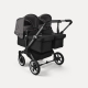 Коляска 2 в 1 Bugaboo Donkey 5 Twin Midnight Black/Grey Melange шасси Black