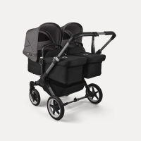 Коляска 2 в 1 Bugaboo Donkey 5 Twin Midnight Black/Grey Melange шасси Black