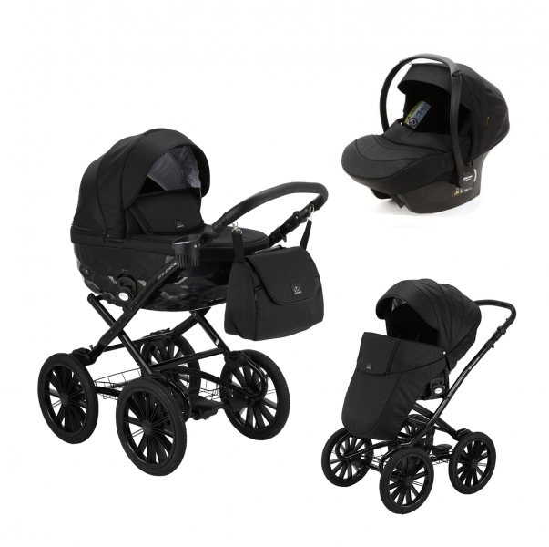 Детская коляска Adamex Chantal Retro 3 в 1 C213 (черный)