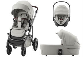 Коляска 3 в 1 Britax Roemer Smile 5Z Lux Collection, Linen Grey (Серый) + Автокресло Baby-Safe Pro, Linen Grey (Серый)