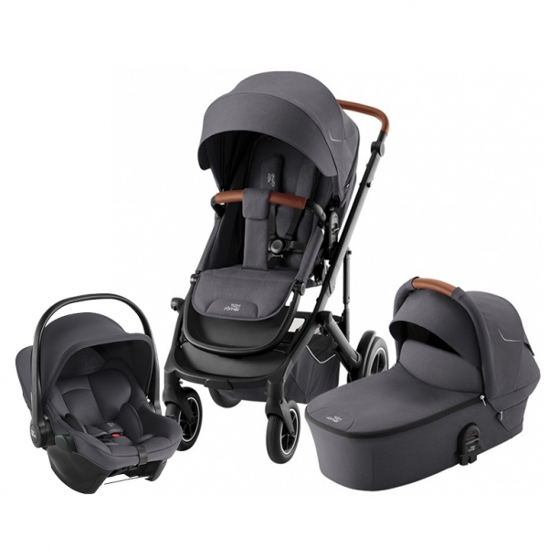 Коляска 3 в 1 Britax Roemer Smile 5Z, Midnight Grey (Темно-серый) + Автокресло Baby-Safe Core, Midnight Grey (темно-серый)