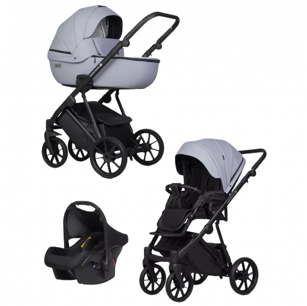 Детская коляска Riko Basic Montana Ecco 3 в 1 23 Grey