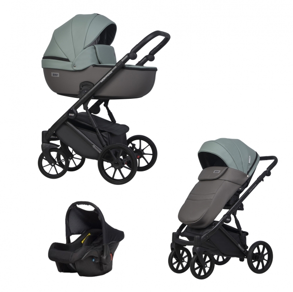 Детская коляска Riko Basic Montana Ecco 3 в 1 30 Green-Grey