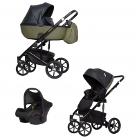 Детская коляска Riko Basic Ozon 3 в 1 черно-зеленый 02