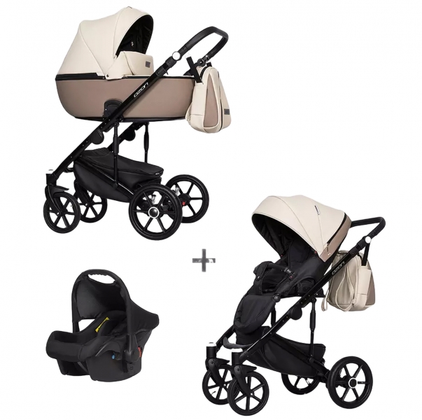 Детская коляска Riko Basic Ozon Ecco 3 в 1 25 слоновая кость-бежевый