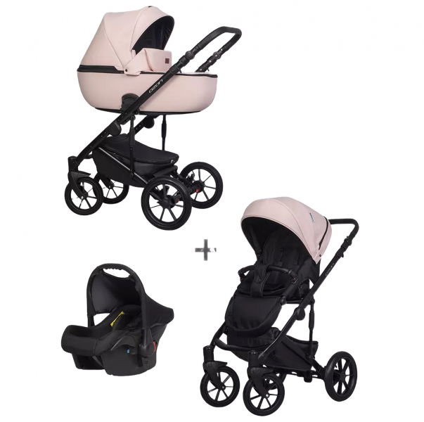 Коляска 3 в 1 Riko Basic Ozon Pastel светло-розовый 01