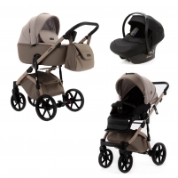 Детская коляска Adamex Nola Natura 3 в 1 N-4-CAPPUCCINO (СВ.БЕЖ + Т.БЕЖ.КОЖА)