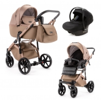 Детская коляска Adamex Nola Natura 3 в 1 N-5-CAMEL (Т.БЕЖ + Т.БЕЖ.КОЖА)