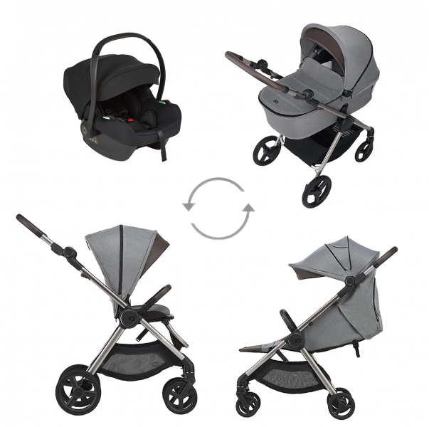 Коляска 3 в 1 Anex iQ Premium New, Pure / Серый (iQ-07-NT)