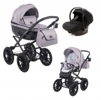 Детская коляска Adamex Chantal Retro 3 в 1 C202 (св.серый )