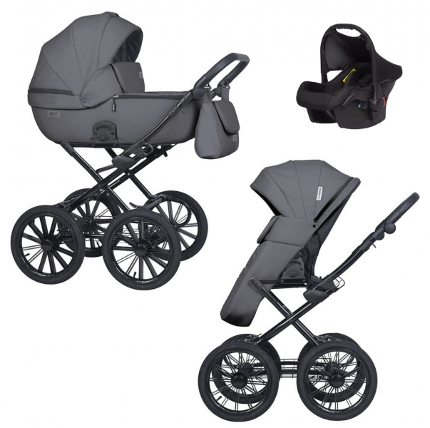 Коляска 3 в 1 Riko Basic Montana X Ecco Prestige 24 Graphite (графит)