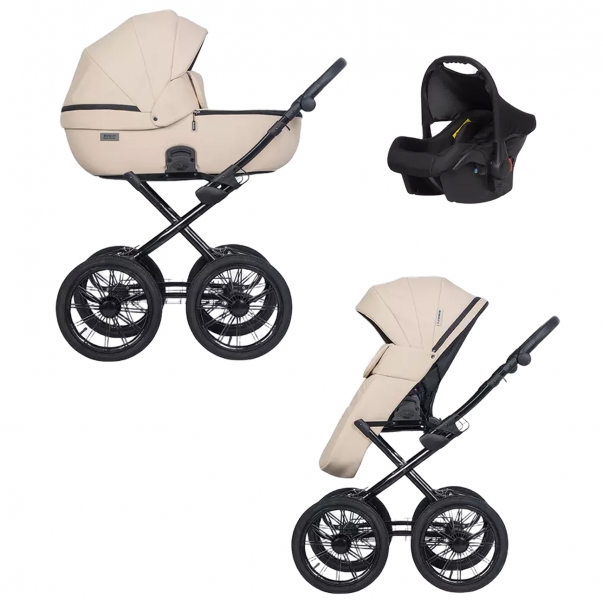 Коляска 3 в 1 Riko Basic Montana X Ecco Prestige, 15 Ivory beige (бежевый)