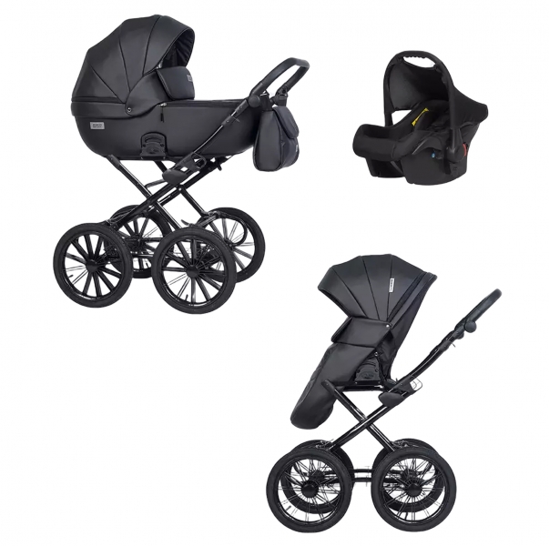 Коляска 3 в 1 Riko Basic Montana X Ecco Prestige, 12 Black (черный)