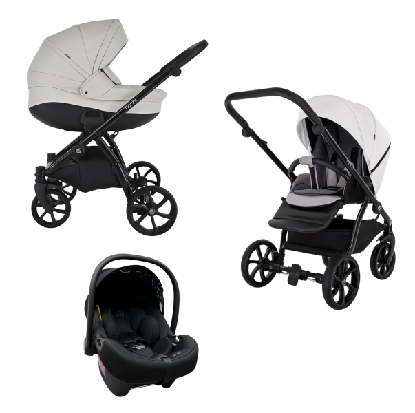 Детская коляска Tutis Nanni 7 Кожа 3 в 1 1533069 Light Silver