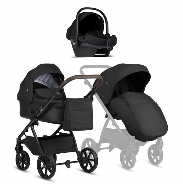 Детская коляска Tutis Leo 3 Plus 3 в 1 с автокреслом Elo Lux EduSky Black 1582201 Black