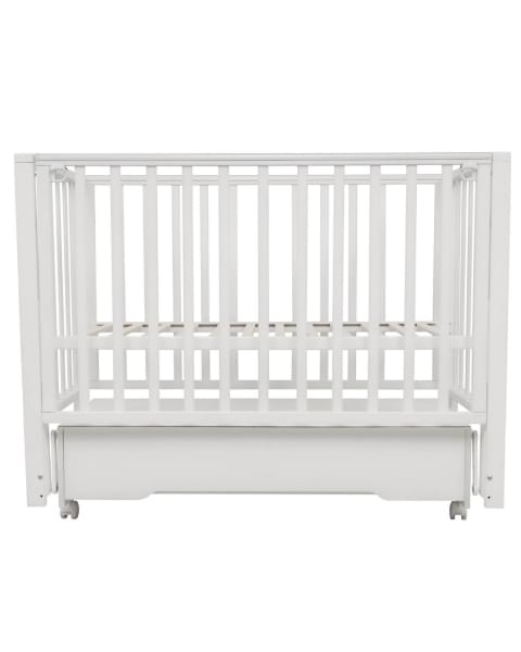 Кровать детская Indigo Norden маятник на колесах, ящик белый