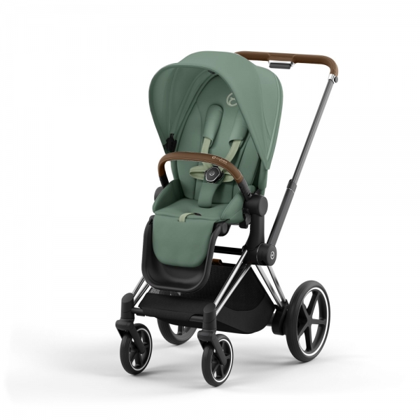 Прогулочная коляска Cybex Priam IV шасси Chrome Brown, Leaf Green (Зеленый)