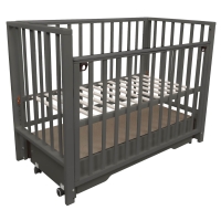 Кровать детская Indigo Norden маятник на колесах, ящик графит