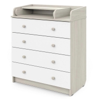 Комод Атон Сириус-2 800/4 ЛДСП с шариковыми направляющими шимо светлый-белый