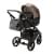 Детская коляска Adamex Nola Deluxe 3 в 1 N-SD11 (Т.БЕЖЕВЫЙ МЕТАЛЛИК КОЖА + ЧЕРН.КОЖА)