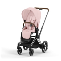 Прогулочная коляска Cybex Priam IV шасси Chrome Brown, Peach Pink