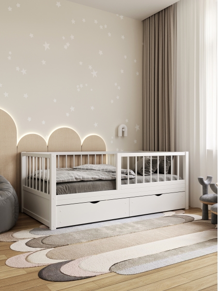 Кровать Dreams Basic белый 160x80 с ящиками (от 2 лет)