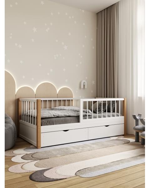 Кровать Dreams Basic белый-лак 160x80 с ящиками (от 2 лет)