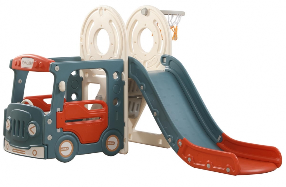 Игровой комплекс с горкой UNIX Kids Bus 171 см Red