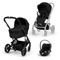 Коляска 3 в 1 Cybex Balios S Lux BLK 2026 Moon Black с автолюлькой Cybex Cloud T i-Size