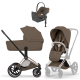 Коляска 4 в 1 Cybex Priam V Rosegold Style Coconut Brown + Cloud T Coconut Brown Plus Base T