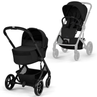 Коляска 2 в 1 Cybex Balios S Lux BLK + FoldCC 2026, Moon Black с дождевиками