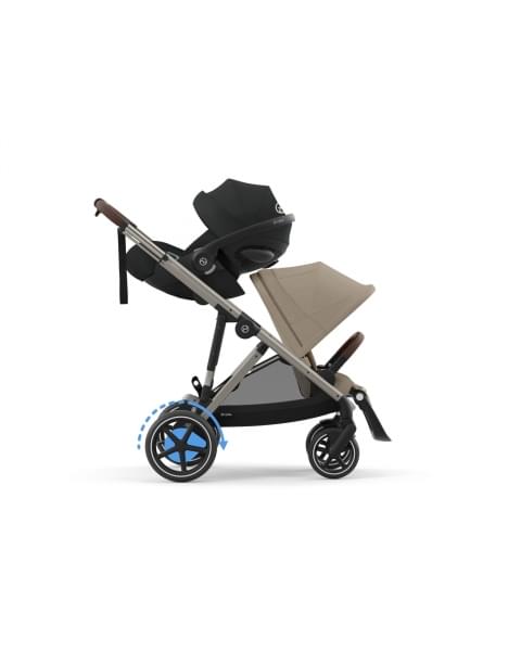 Коляска Cybex E-Gazelle S TPE Almond Beige с корзиной