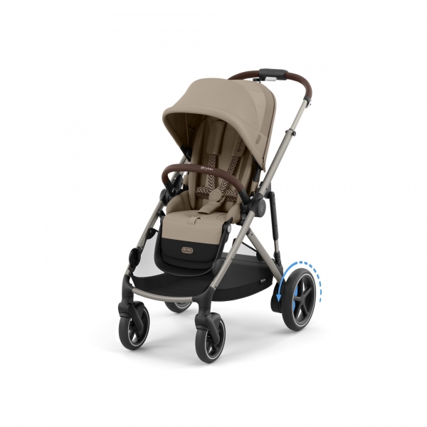 Коляска Cybex E-Gazelle S TPE Almond Beige с корзиной