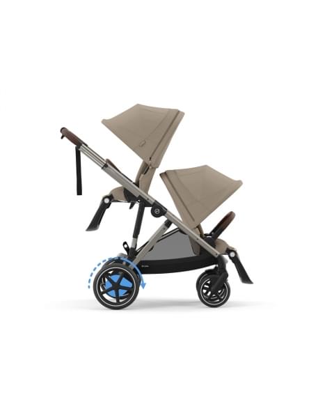 Коляска Cybex E-Gazelle S TPE Almond Beige с корзиной