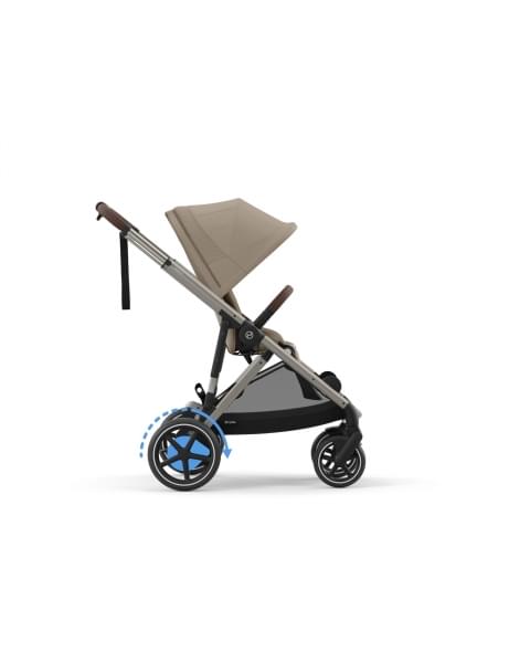 Коляска Cybex E-Gazelle S TPE Almond Beige с корзиной