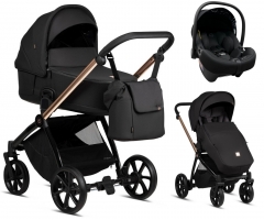 Коляска 3 в 1 Tutis Mio 3+ Essential Black, Rose Gold (292)