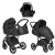 Детская коляска Roan Bass Next Кожа 3 в 1 с автокреслом Tutis Elo Lux EduSky Black RN088/1 Black/Black
