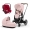 Коляска 3 в 1 Cybex Priam IV Chrome Brown и автокресло Aton B2 i-Size Dynamic Red Peach Pink