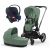 Коляска 3 в 1 Cybex Priam IV Chrome Brown complete и автокресло Aton B2 i-Size Bay Blue Leaf Green