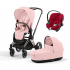 Коляска 3 в 1 Cybex Priam IV Rosegold и автокресло Aton B2 i-Size Peach Pink/Dynamic Red