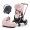 Коляска 3 в 1 Cybex Priam IV Chrome Brown и автокресло Aton B2 i-Size Steel Grey Peach Pink