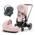 Коляска 3 в 1 Cybex Priam IV Chrome Brown и автокресло Aton B2 i-Size Steel Grey Peach Pink