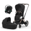 Коляска 3 в 1 Cybex Priam IV Rosegold и автокресло Aton B2 i-Size Sepia Black/Volcano Black