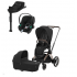 Коляска 3 в 1 Cybex Priam IV Rosegold и автокресло Aton S2 i-Size с базой Base One Sepia Black/Moon Black