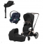 Коляска 3 в 1 Cybex Priam IV Rosegold и автокресло Aton S2 i-Size с базой Base One Sepia Black/Ocean Blue