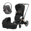 Коляска 3 в 1 Cybex Priam IV Rosegold и автокресло Cloud G i-Size Lava Grey Sepia Black