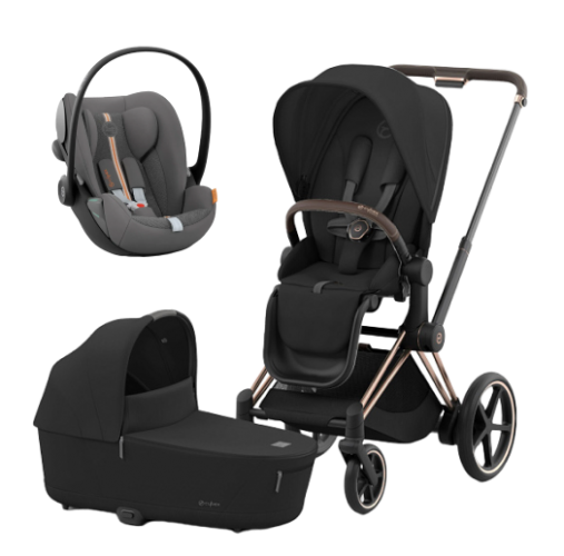 Коляска 3 в 1 Cybex Priam IV Rosegold и автокресло Cloud G i-Size Lava Grey Sepia Black